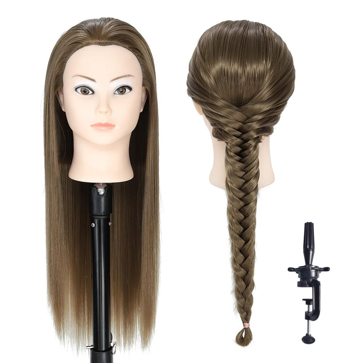 Training Kopf, 26-28" 100% synthetische Faser lange Haare Friseur Kosmetologie Schaufensterpuppe Pup