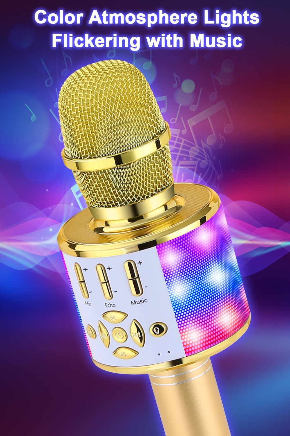 BONAOK Magic Sing Karaoke Mikrofon, Bluetooth Mikrofon Karaoke Kinder, 4 in 1 Sing Microphone, Draht