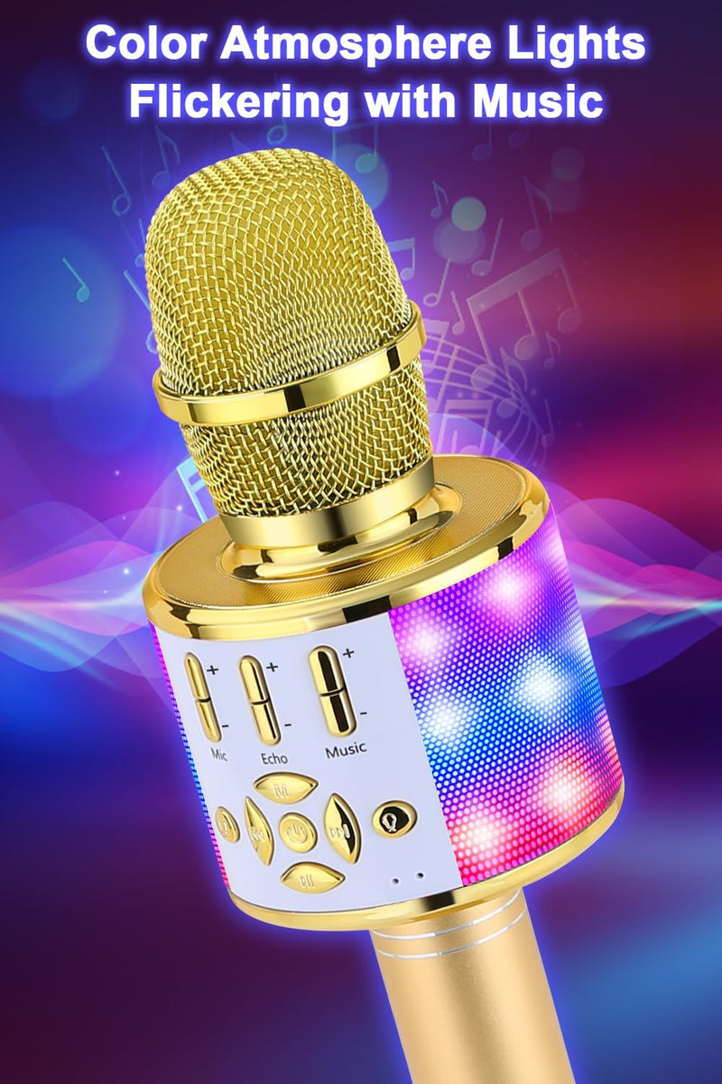 BONAOK Magic Sing Karaoke Mikrofon, Bluetooth Mikrofon Karaoke Kinder, 4 in 1 Sing Microphone, Draht