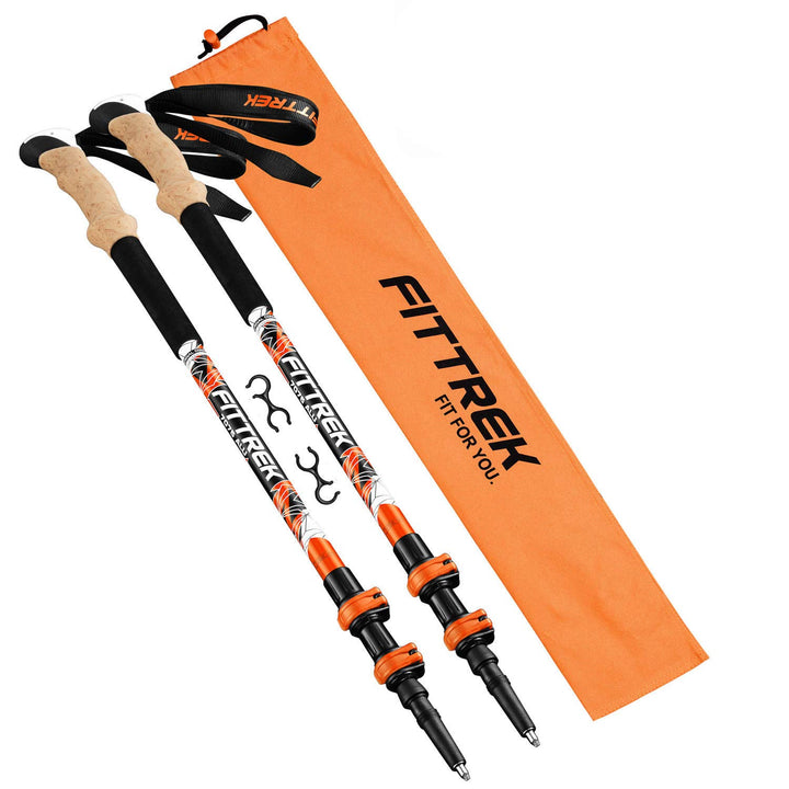 FitTrek Wanderstöcke Kork - Walking Stöcke - Trekkingstöcke Teleskop - Nordic Walking Stock Verstell