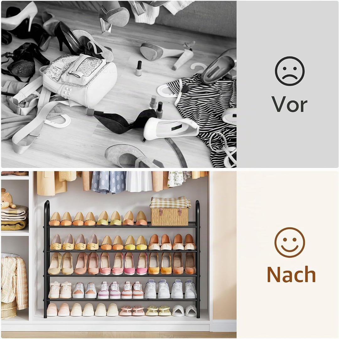 Hoctieon Schuhregal im Netz-Stil mit 4 Ebenen, Schuhregal für den Eingangsbereich, Schuhaufbewahrung