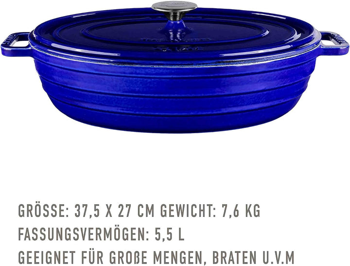Sallys Gusseisenbräter Alime (Royal Blue Majolika), Royal Blue Majolika