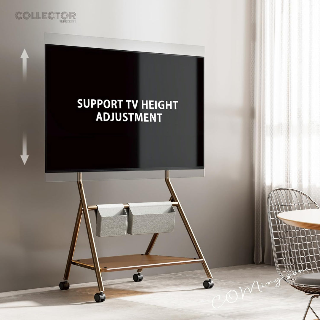 FITUEYES Design TV Ständer Höhenverstellbar &amp; Rollbar, TV Standfuss für 55-78 Zoll Fernseher bis 45k