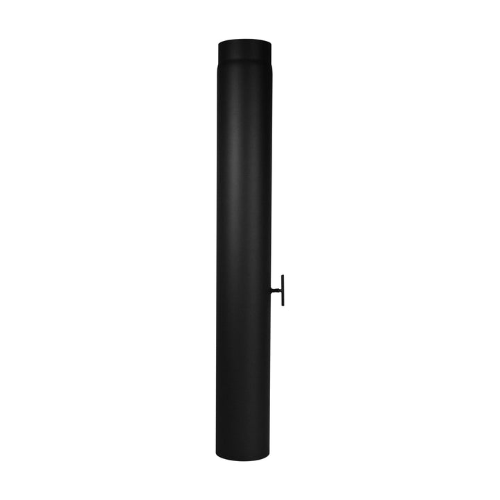 LANZZAS Ofenrohr 1000 mm mit Drosselklappe, im Durchmesser, DN, Ø 150 mm, Farbe: schwarz-metallic -