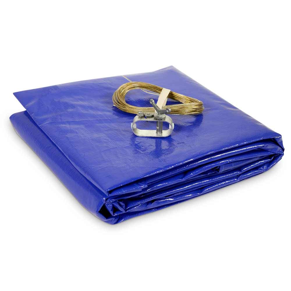 Premium Abdeckplane Rundpool 200 g/m² blau schwarz | Sommer- und Winterabdeckung | Schwimmbad Poolab