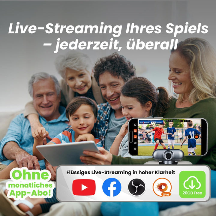 XbotGo Chameleon KI Team Sports Action Cam 4K 60FPS - Automatisch Verfolgen Fussball und Basketball,
