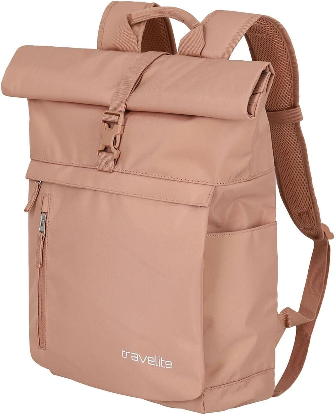 Travelite Handgepäck Rucksack, Laptop Rucksack 15,6 Zoll, BASICS, Reiserucksack Rolltop Funktion, 60