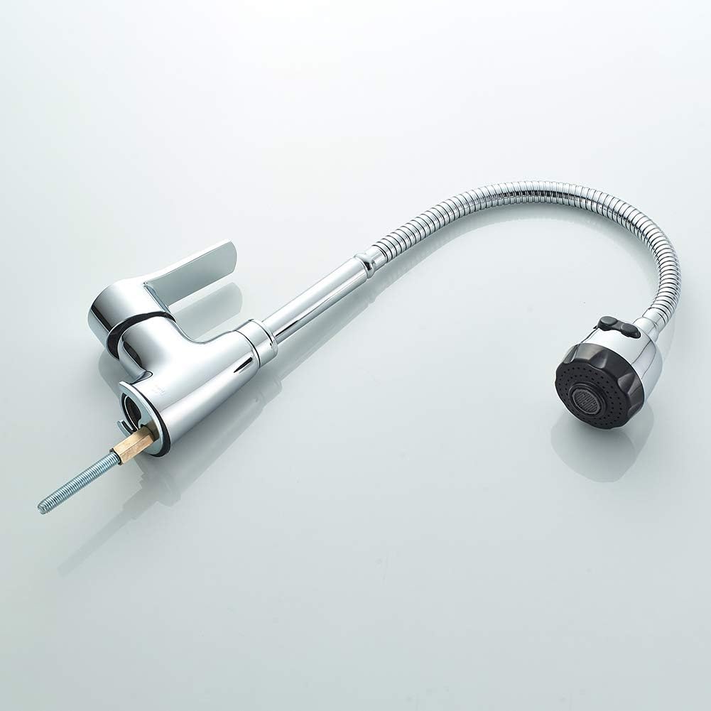 Ibergrif M14357 Star, Küchenarmatur mit Brause, Wasserhahn für Küche mit flexibler Auslauf, Chrom, S