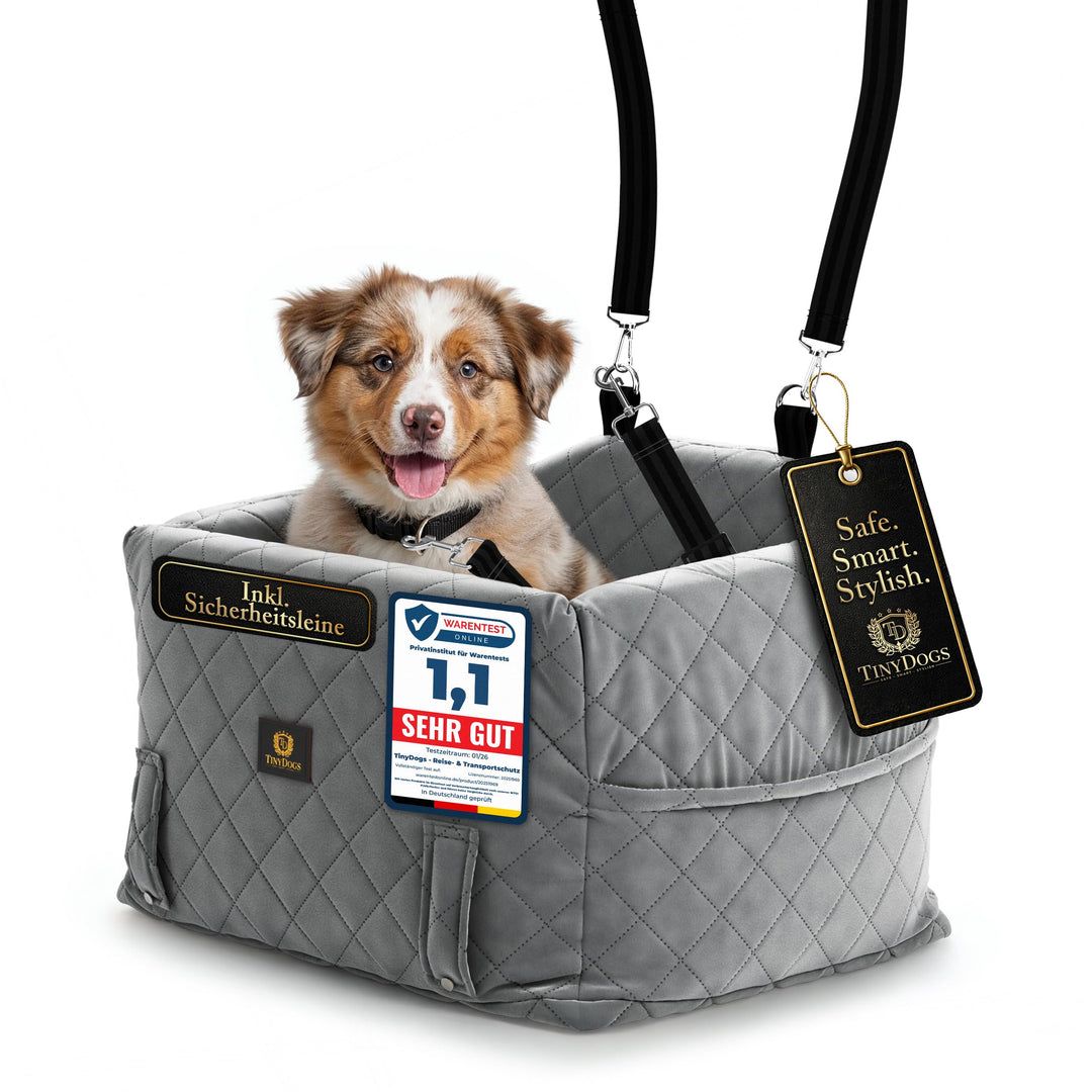 Hunde Autositz für kleine bis mittlere Hunde, Premium Hundesitz Auto waschbar mit Sicherheitsleine,