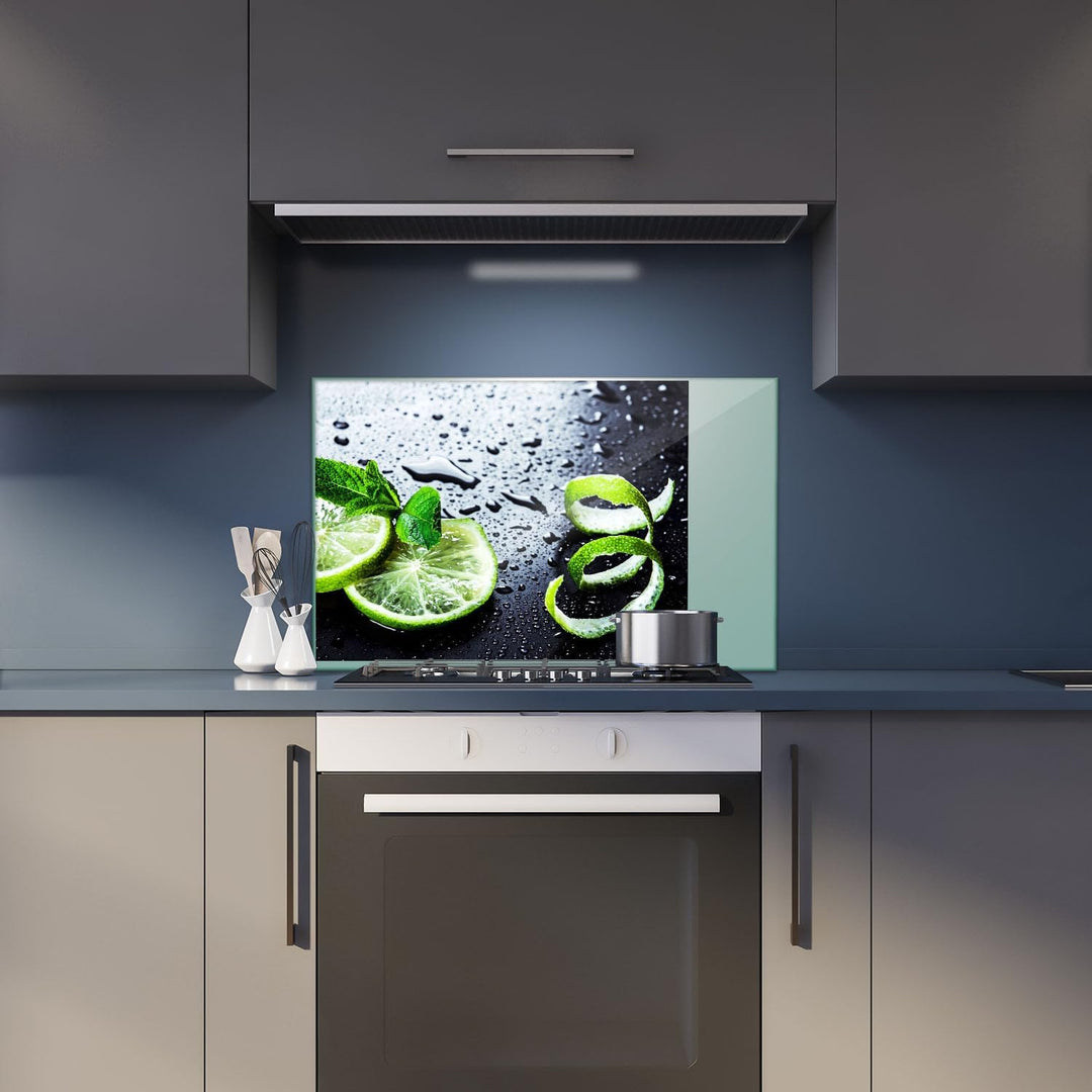 Herdabdeckplatte Abdeckung Ceranfeld Abdeckplatte Schneidebrett 1-Teilig 80x52 Lemon Grün Spritzschu