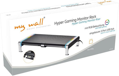 my wall HyperGaming Monitor Rack - HT42L, Monitorständer, RGB Beleuchtung, Bildschirmerhöhung, Inklu