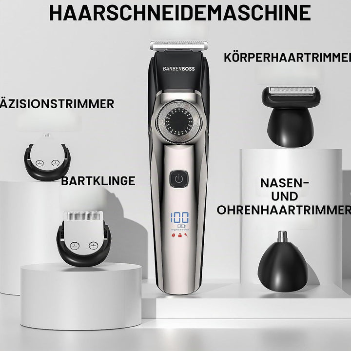 BarberBoss Haarschneider - Bartschneider für Männer, Nasenhaartrimmer, 39 Schnittlängen, Kammaufsätz
