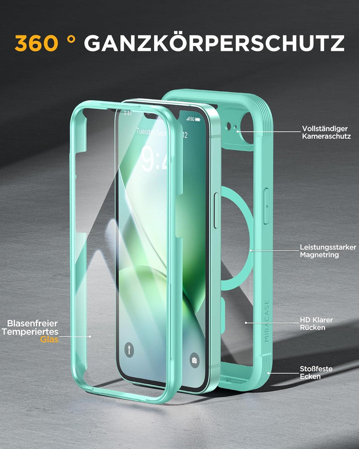Miracase für iPhone 17e Hülle &amp; iPhone 16e Hülle für MagSafe,[360° Ganzkörper-Stossfest],integrierte