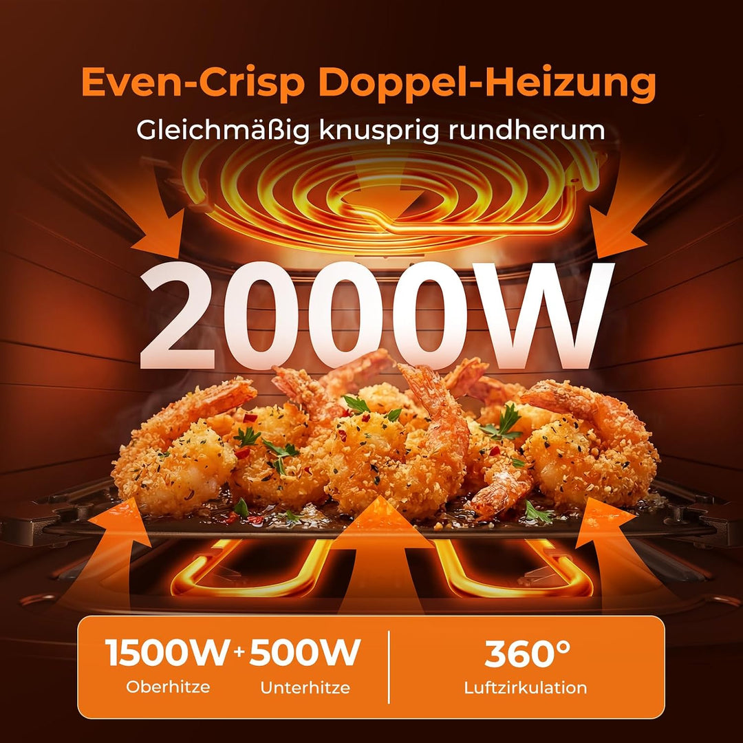 VIOMI VORTEX Heissluftfritteuse 7L Air Fryer, 2000W,Ober- und Unterhitze, 12 Voreingestellte Kochpro