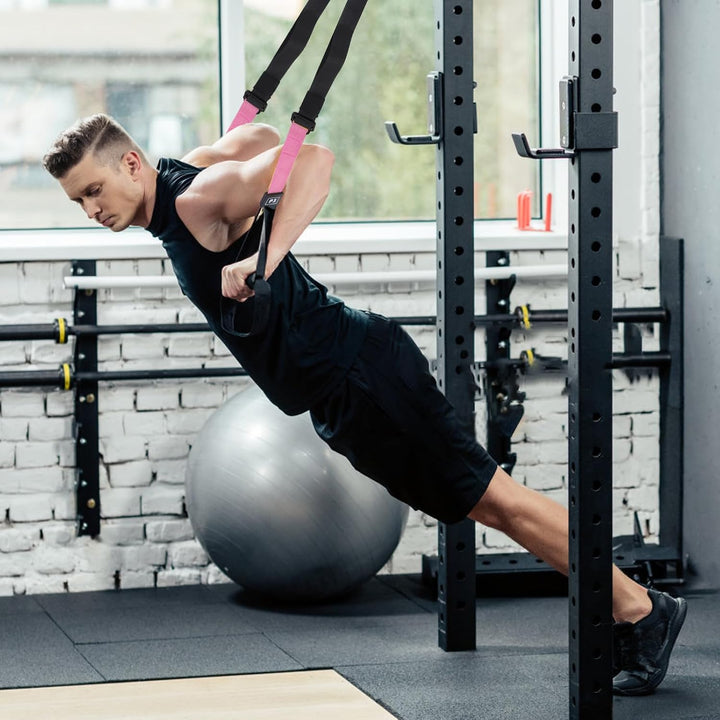 Schlingentrainer für ein Ganzkörpertraining für Home Gym Der Sling trainer wird mit einer eigenen Ne