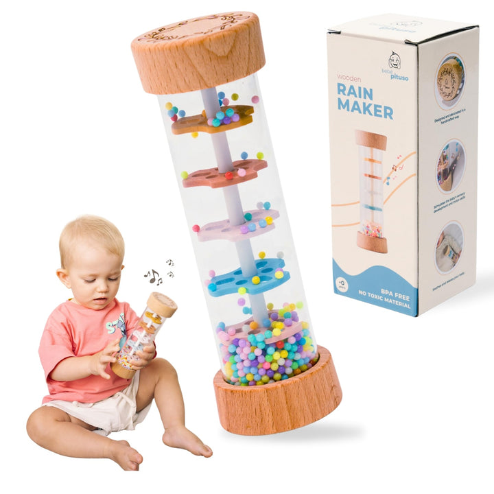 Regenmacher baby | Montessori Spielzeug ab 6 Monate | Sensorik- und Motorikspielzeug | Greifspielzeu