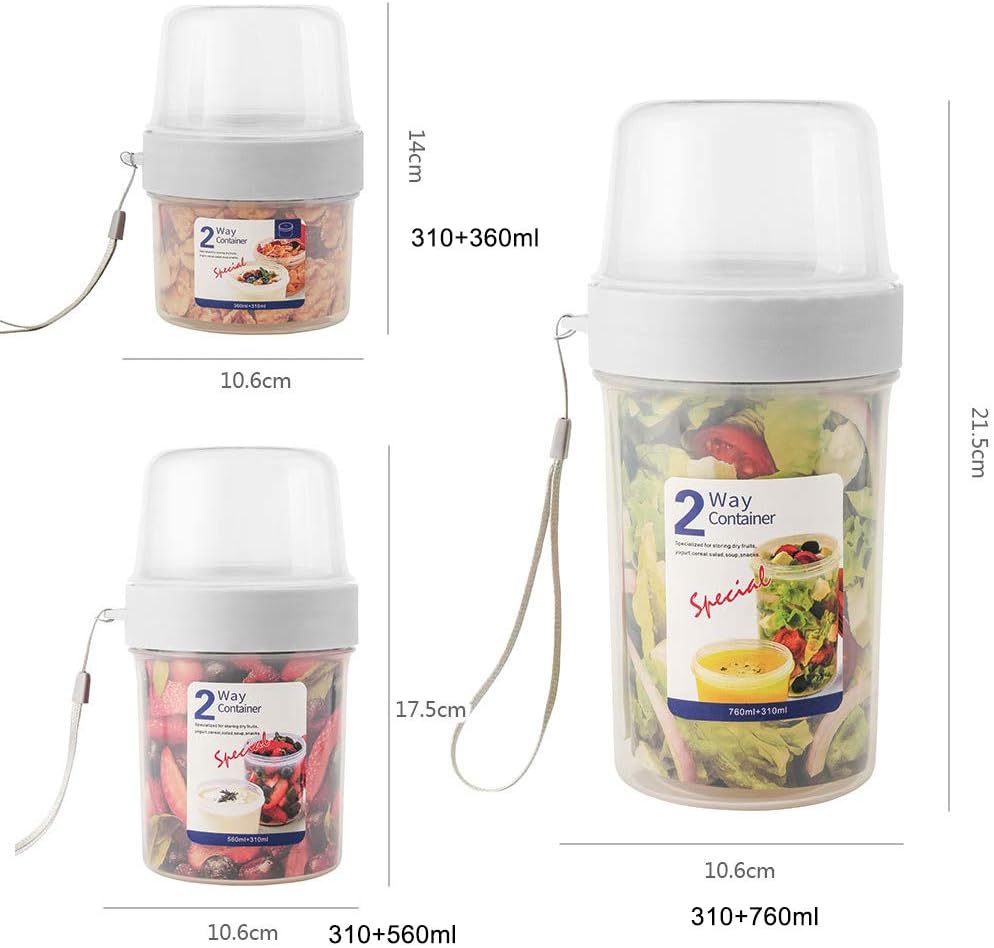 Joghurtbecher, Praktischer Salatbecher Müslibecher, Reisebecher, Lunchbox, to go Becher Geeignet für