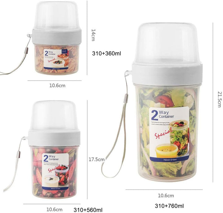 Joghurtbecher, Praktischer Salatbecher Müslibecher, Reisebecher, Lunchbox, to go Becher Geeignet für
