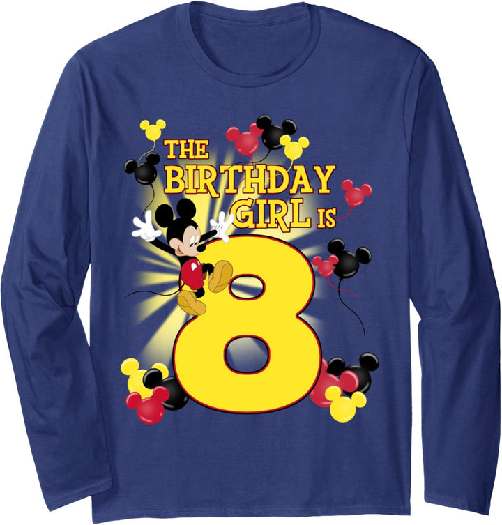 Disney Mickey & Friends 8 Year Old Birthday Girl Langarmshirt
