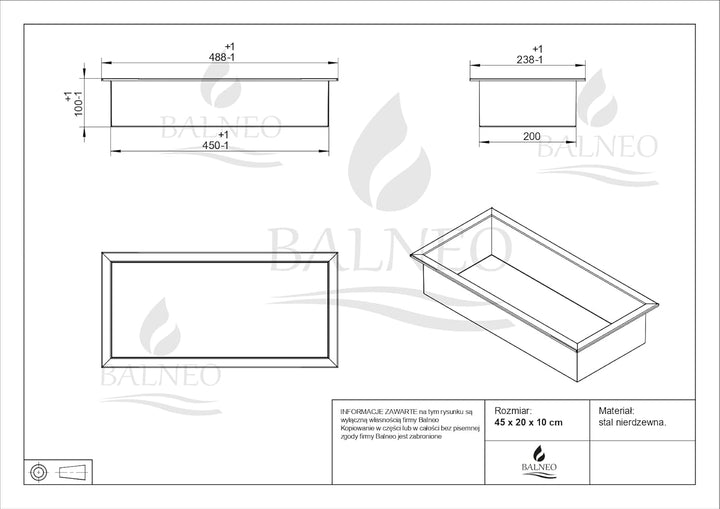 Balneo WALL-BOX ONE - Schwarz Nische Edelstahl - Schwarz Wandnische Dusche - Wasserdicht - Flexibler