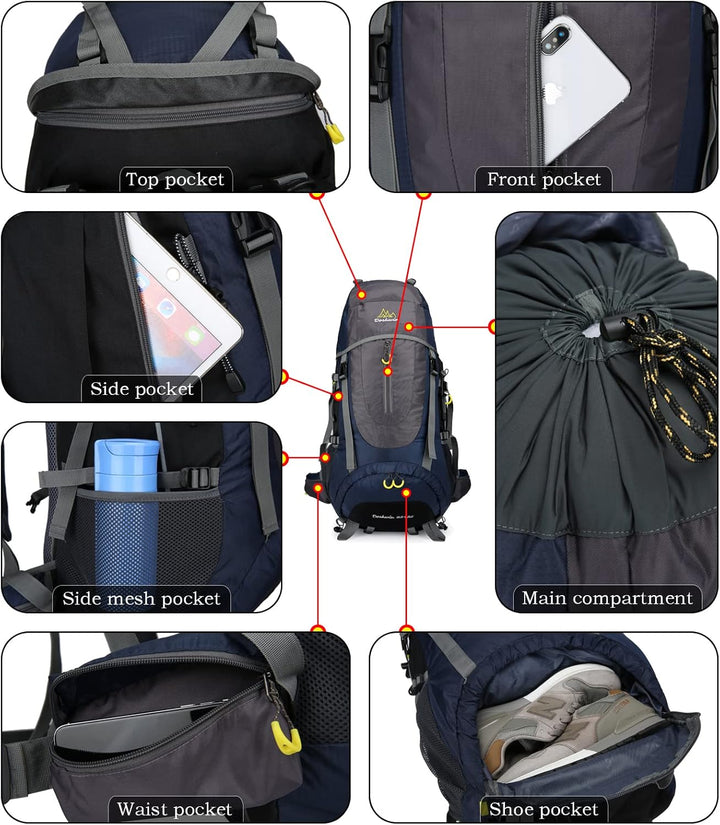 70L Trekkingrucksack Campingrucksack Reiserucksack Wanderrucksack Grosser Rucksack für Damen Herren