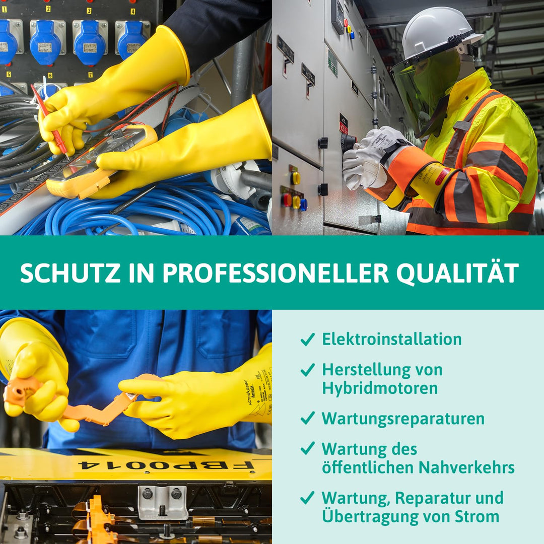 Ansell ActivArmr Elektriker-Schutzhandschuhe, Elektroschutz Klass 00 (500V), Elektrisch Isolierende