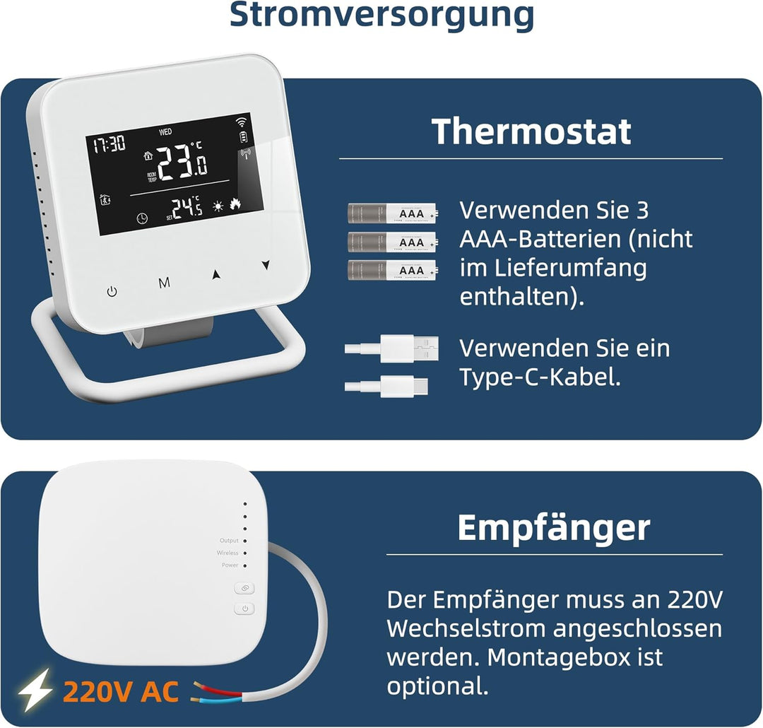 Beok Thermostat Fussbodenheizung WiFi Für Wasser Fussbodenheizung und Gaskessel, Tuya Smart Raumther