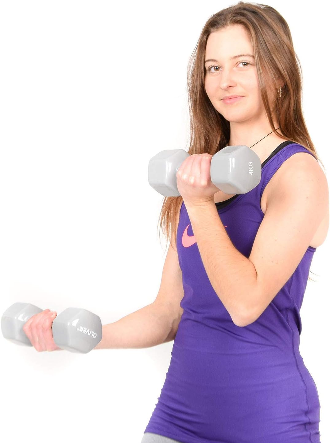 4x OLIVER Vinyl Hantel Aerobic Pilates Kurzhanteln 4 kg, 4 kg