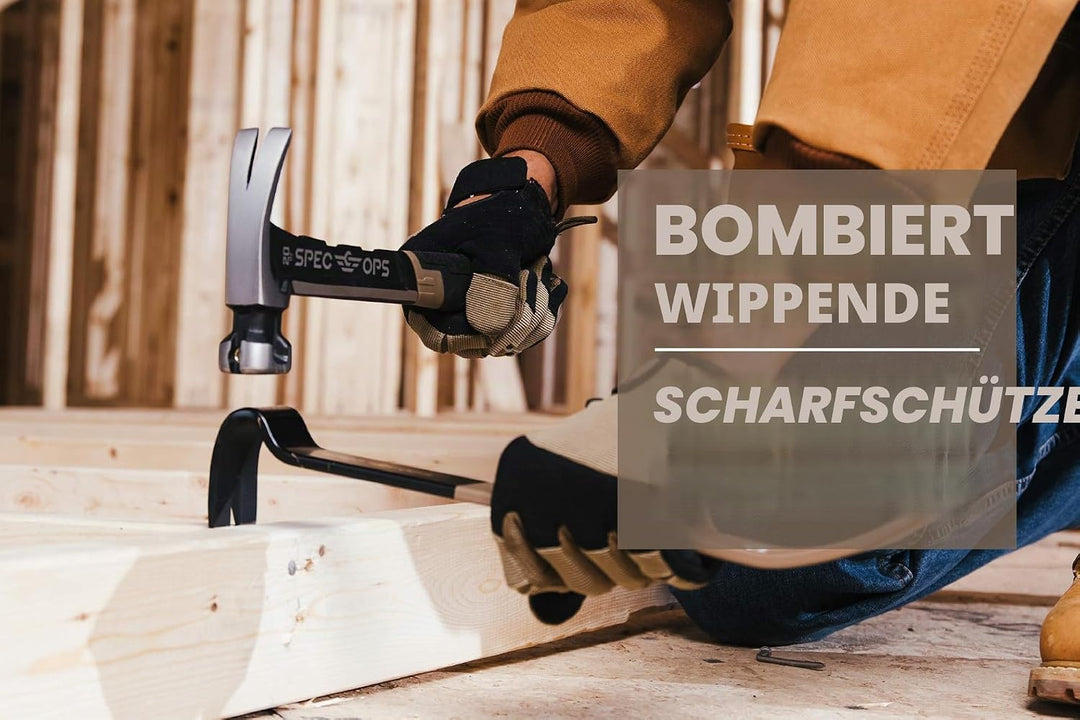 Spec Ops Tools Flache Brecheisen, 38,1 cm, gebogener Wippkopf, Nagelzieher in Tropfenform, Kohlensto