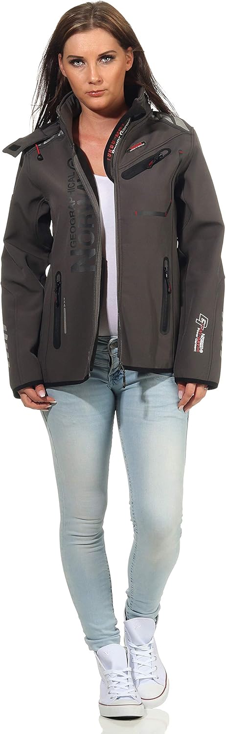 Geographical Norway Damen Jacke Softshell M Grau / Schwarz, M Grau / Schwarz
