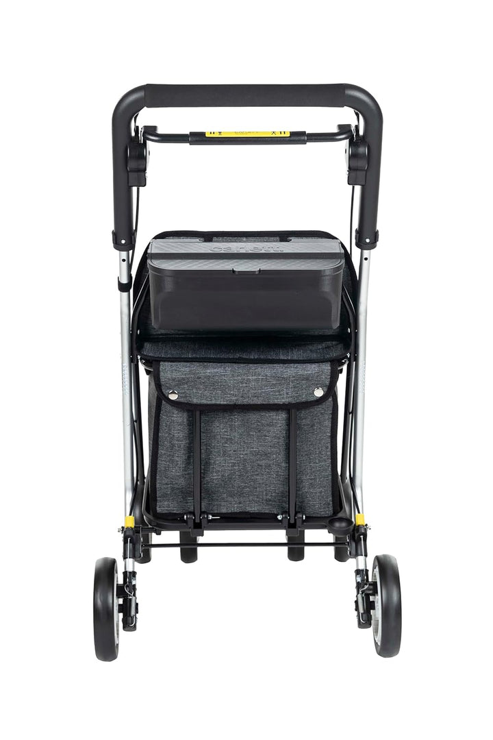 Carlett - Einkaufstrolley Rollator mit 4 Rädern und Sitz, Zusammenklappbarer Einkaufswagen mit herau