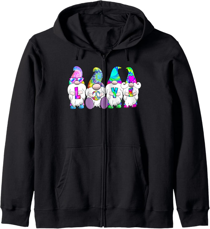 3 Hippie Liebeszwerge Tie Dye Hut Peace Groovy Psychedelic Kapuzenjacke