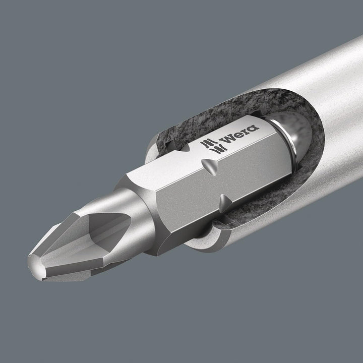 Wera - 05051511001 - Schraubendreher mit Bit Magazin, Kraftform Kompakt 27 Set 2, 7-teilig KK 27 Set