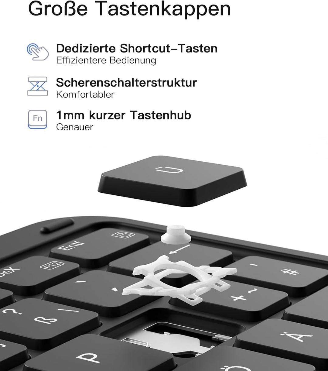 Inateck Hülle mit Tastatur für Samsung Galaxy Tab S10 Lite/S10 FE/S9 FE/S9,Tastatur für Tablet Hoch-