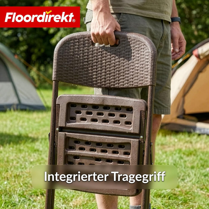 Floordirekt- Gartentisch klappbar Kunststoff 180x75cm - Buffettisch mit Tragegriff - Klapptisch für