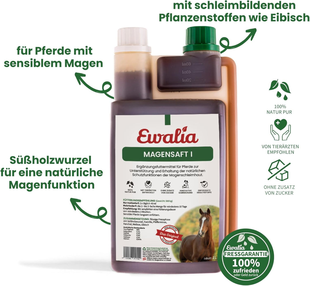 Ewalia Magensaft I für Pferde- Doppelpack - 2 x 1 L 2er Pack, 2er Pack