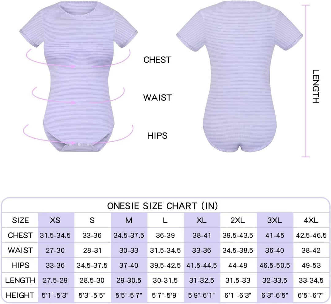 Landofgenie Bodys für Damen Einteiler Bodysuit Jumpsuit Baumwolle Kurzarm Nette Onesie Pyjamas Nacht