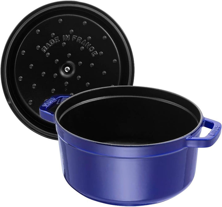 STAUB Cocotte, Gusseisen Bräter, Alle Herdarten inkl Induktion, Rund, 20 cm, 2,25 L, Dunkel-Blau 20