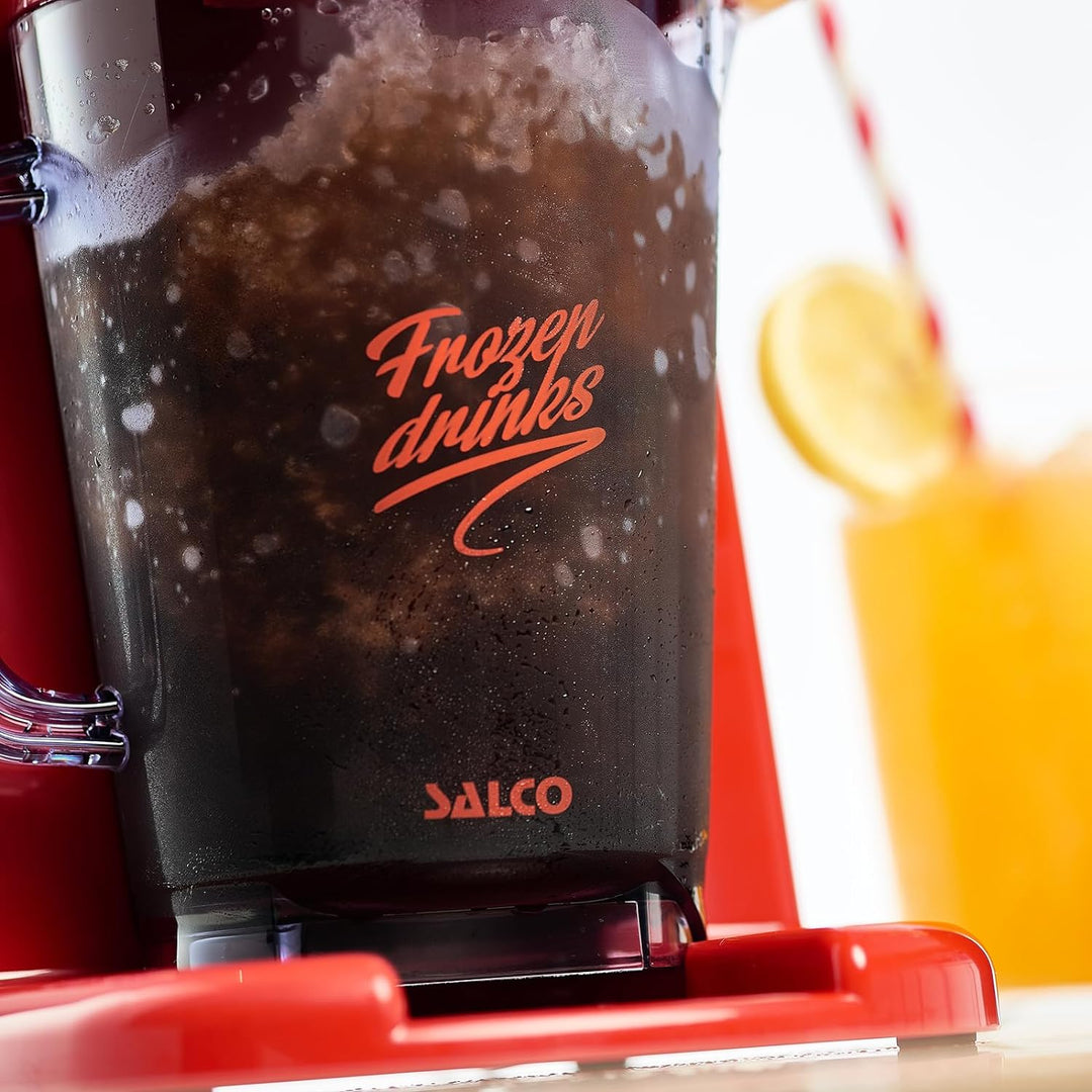 Salco SlushEis-Maker SlushEis Maschine, 2 Betriebs-Modi für grobes und feines Eis, Retro-Design,15Wa