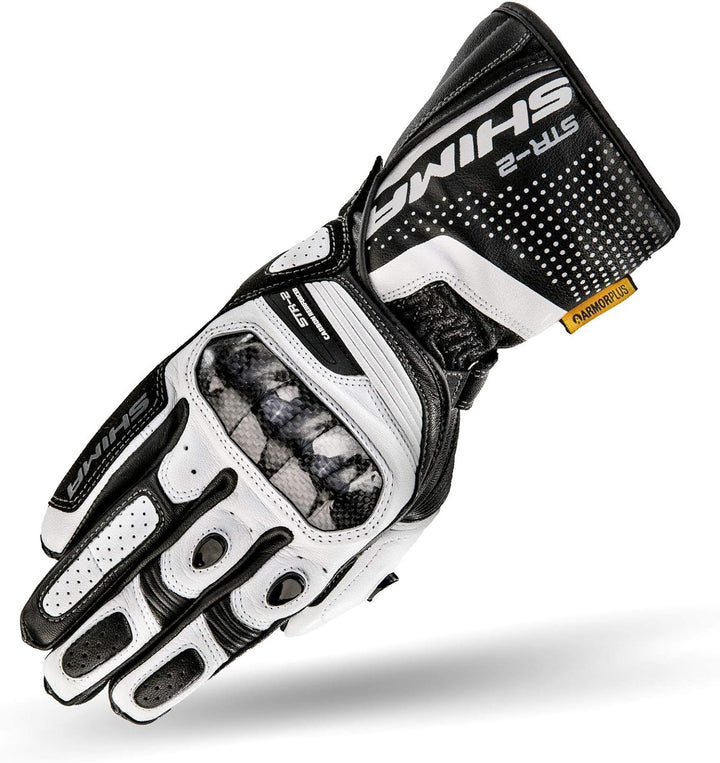 SHIMA STR-2 Motorradhandschuhe Herren - Touchscreen, Sommer, Sport Leder Handschuhe mit Carbon Knöch