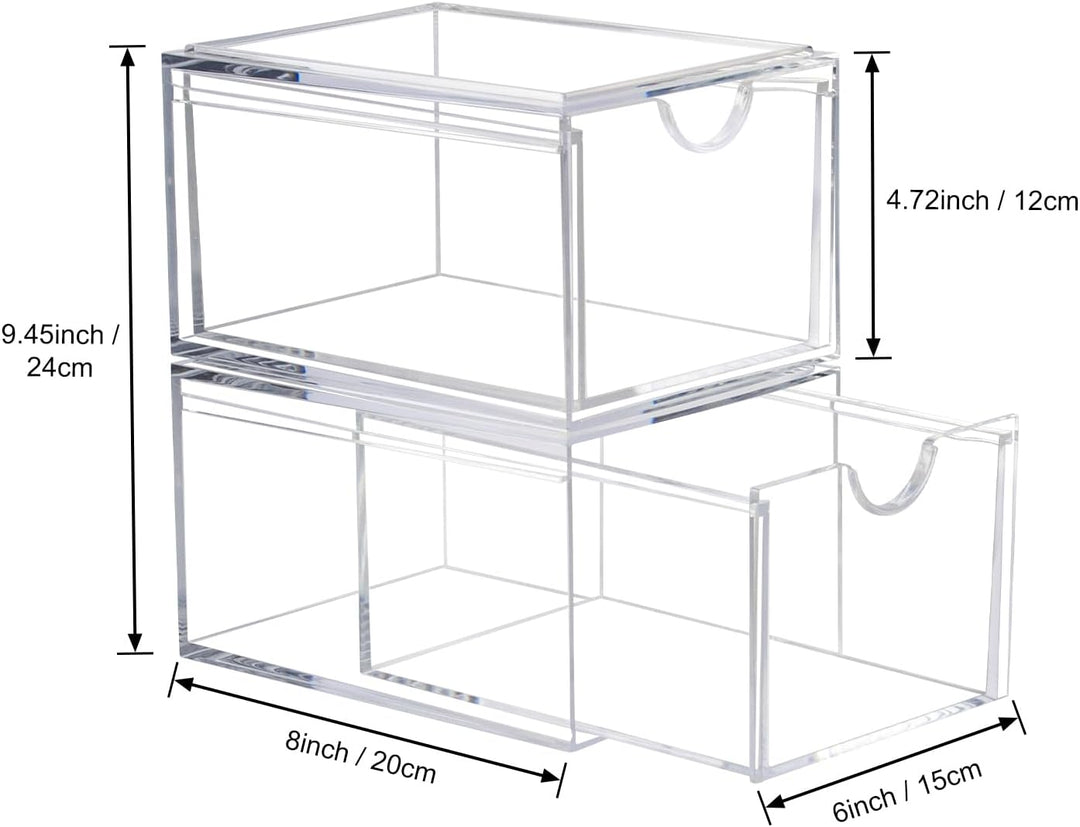 AMEITECH Stapelbare Kosmetik-Organizer-Schubladen, Transparenter Acryl-Make-up-Organizer, Schminkbeh