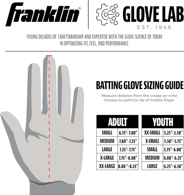Franklin Sports MLB Digitek Baseball-Schlaghandschuhe Gray/Black/Red Digi Erwachsene S, Gray/Black/R