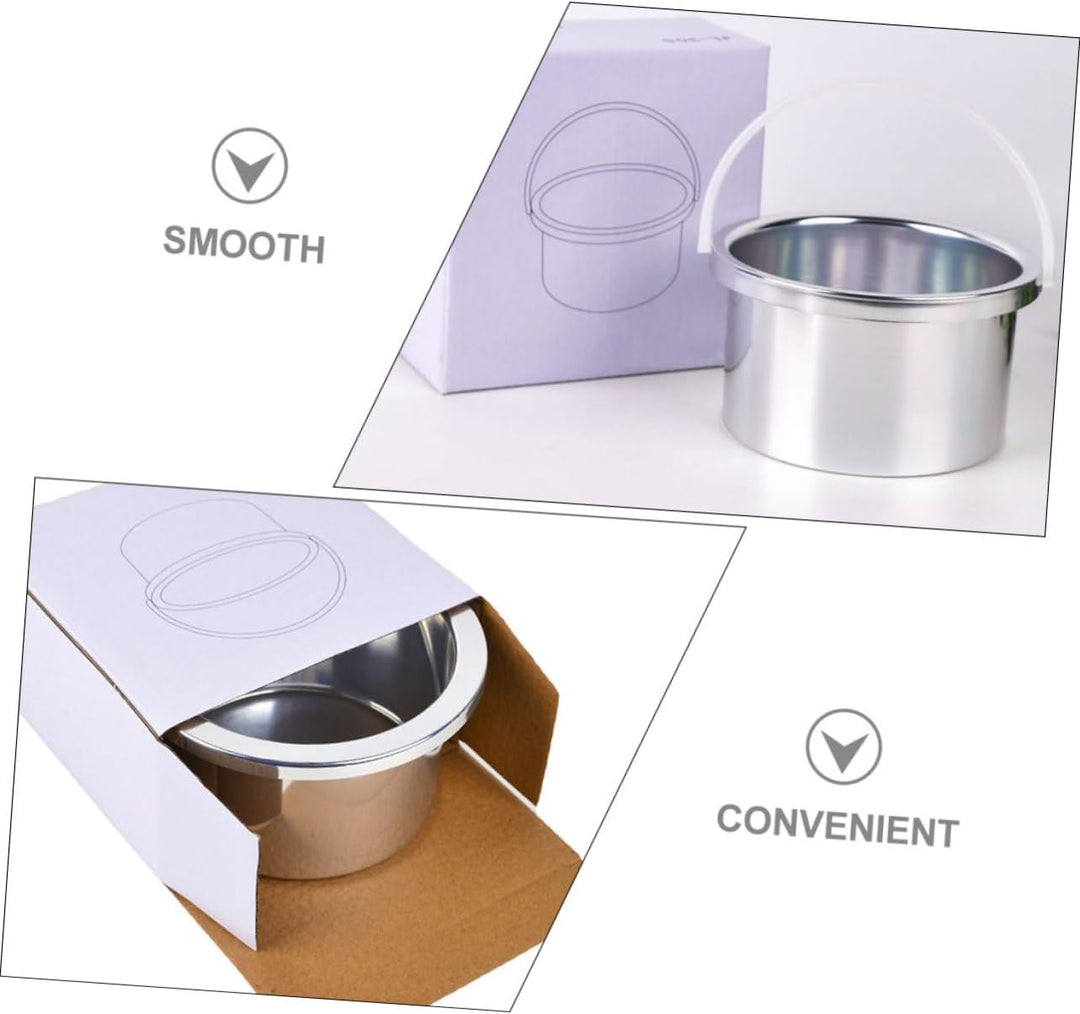 Housoutil Wachswärmertopf Innenschale 105mm Durchmesser 500 ml Aluminium für Haarentfernung zu Hause