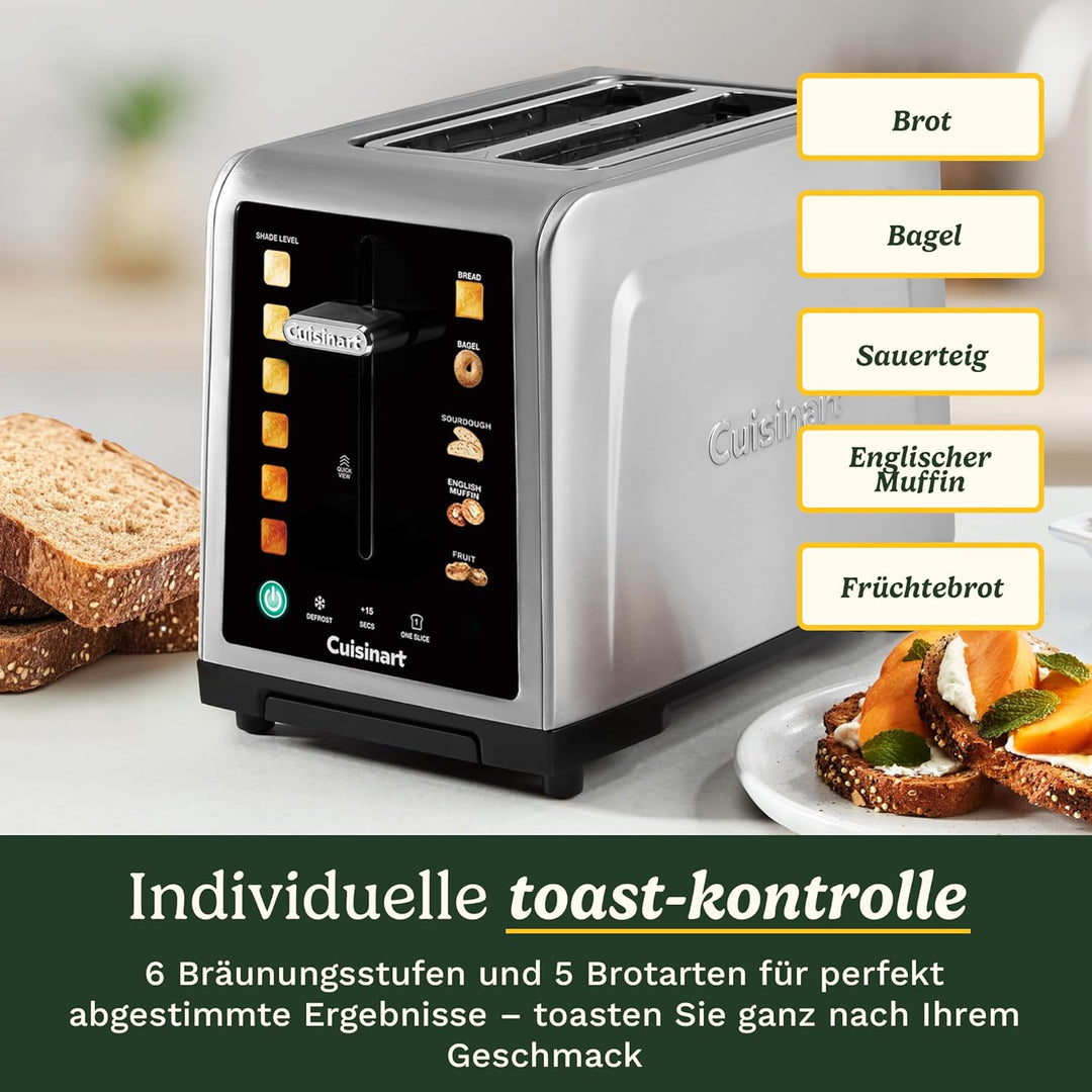 Cuisinart SimpliTouch XL Farb-Touchscreen 2-Scheiben-Toaster | Extra-grosse Schlitze | Farb-Touchscr