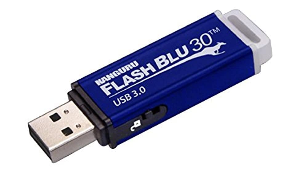 Kanguru FlashBlu30 USB-Speicherstick, USB 3.0, 64 GB – Blau, 64