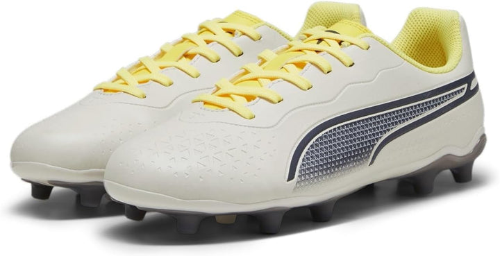 PUMA Unisex Kinder King Match Fg/Ag JrSoccer Shoe 38 EU Alpine Snow Asphalt Yellow Blaze, 38 EU Alpi