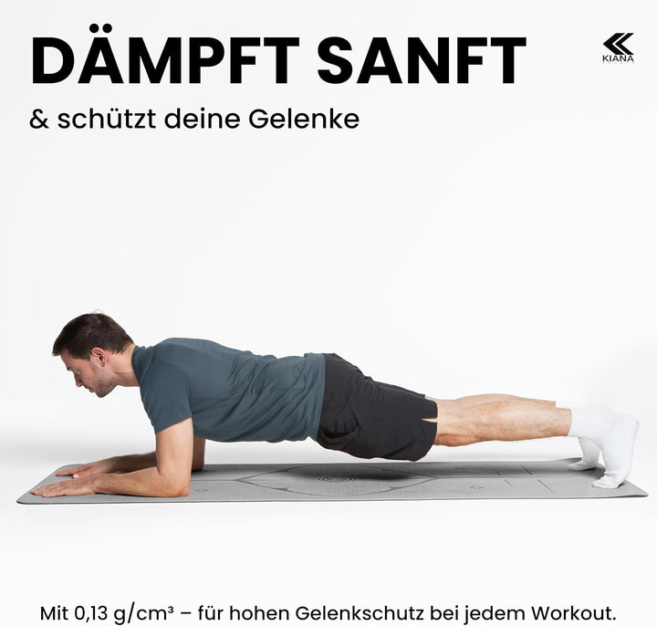 Yoga Matte – Rutschfeste Sportmatte in Deutschland entwickelt – 2 Komfort-Dicken – Formstabile Yogam