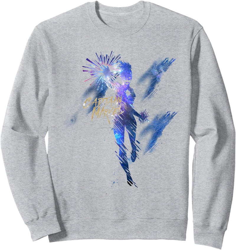 Marvel Captain Marvel Silhouette Watercolor Poster Sweatshirt