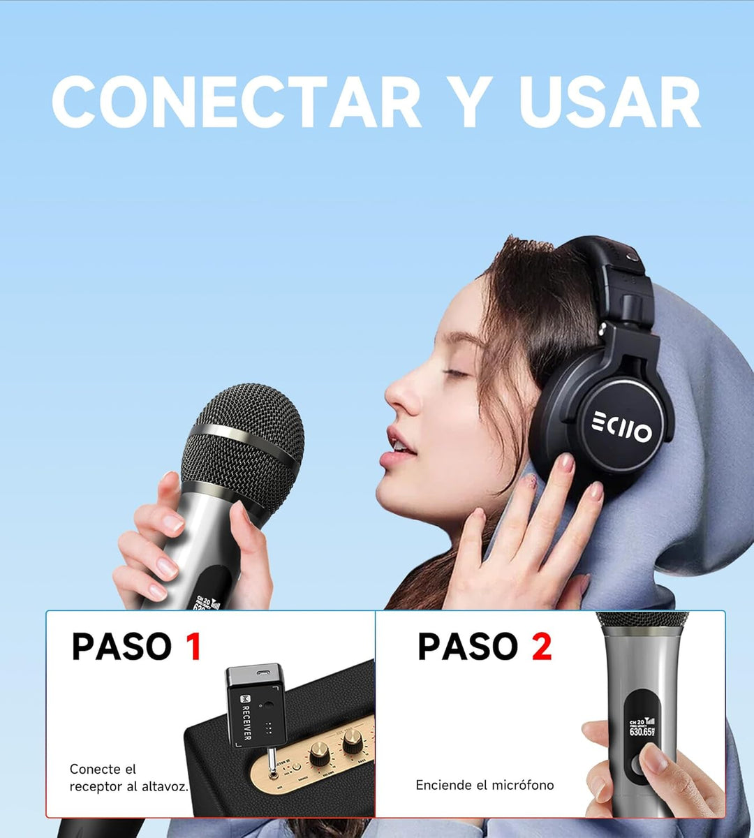 Mikrofon Kabellos, Mikrofon mit 1:1-Chip-Anschluss, 40 Stunden Laufzeit, 200 Fu ss Empfangsentfernun