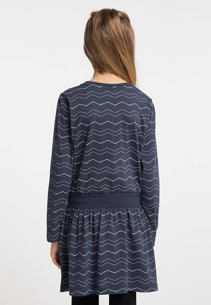 Ragwear MAGY Long Chevron Mädchen Kleid 122-128 Navy, 122-128 Navy